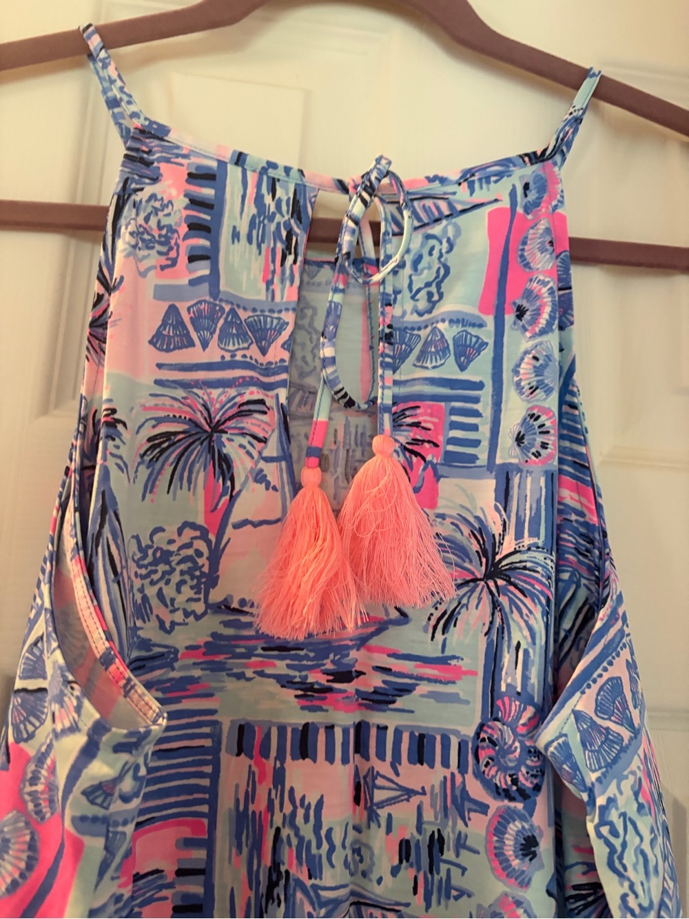Lily Pulitzer Tropical Print  Dress with Tassels
